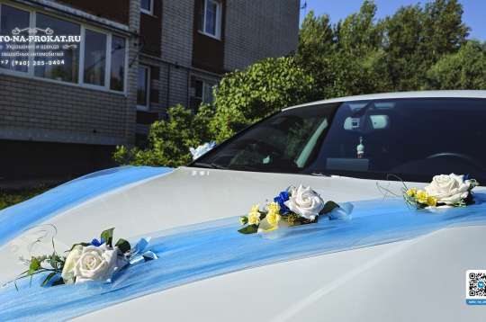 Вариант украшений для свадебного авто №93