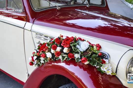 Вариант украшений для свадебного авто №94