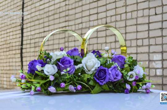 Вариант украшений для свадебного авто №95