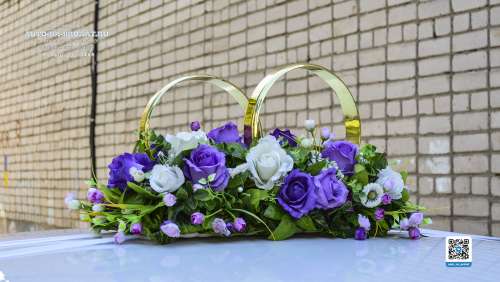 Вариант украшений для свадебного авто №95