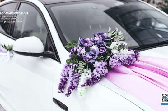 Вариант украшений для свадебного авто №96