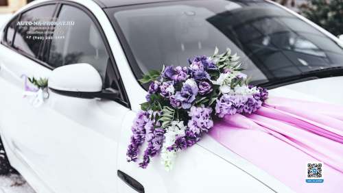 Вариант украшений для свадебного авто №96