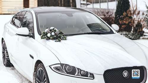 Вариант украшений для свадебного авто №97
