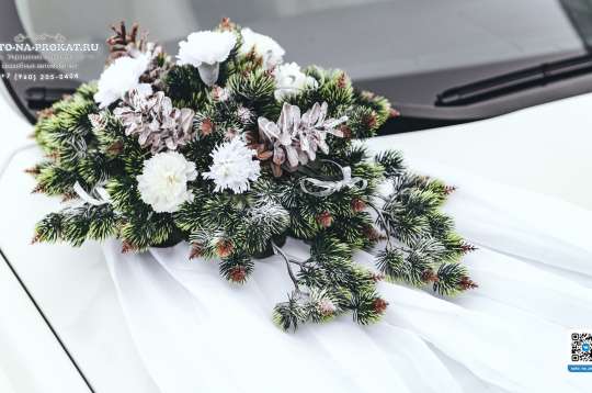 Вариант украшений для свадебного авто №97