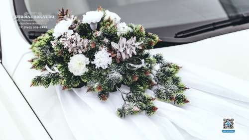 Вариант украшений для свадебного авто №97