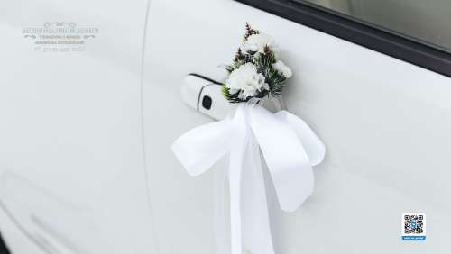 Вариант украшений для свадебного авто №97