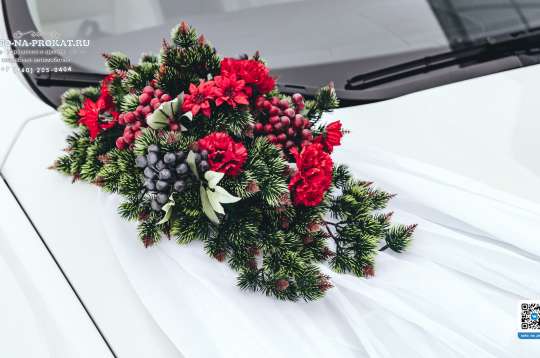 Вариант украшений для свадебного авто №98