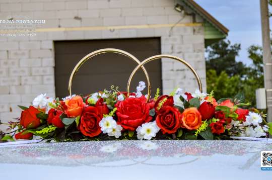 Вариант украшений для свадебного авто №59