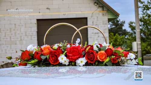 Вариант украшений для свадебного авто №59