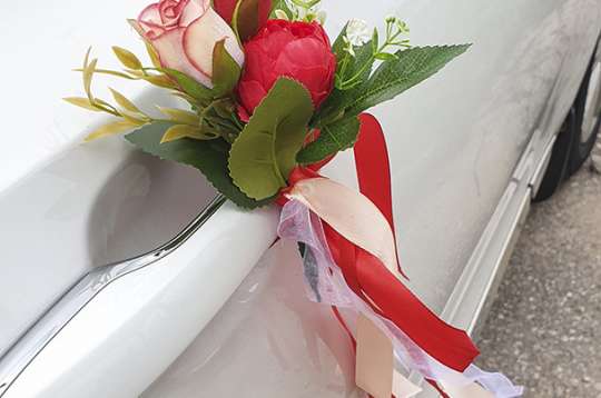 Вариант украшений для свадебного авто №100