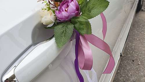 Вариант украшений для свадебного авто №101